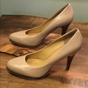 Nine West tan platform heels- size 9M